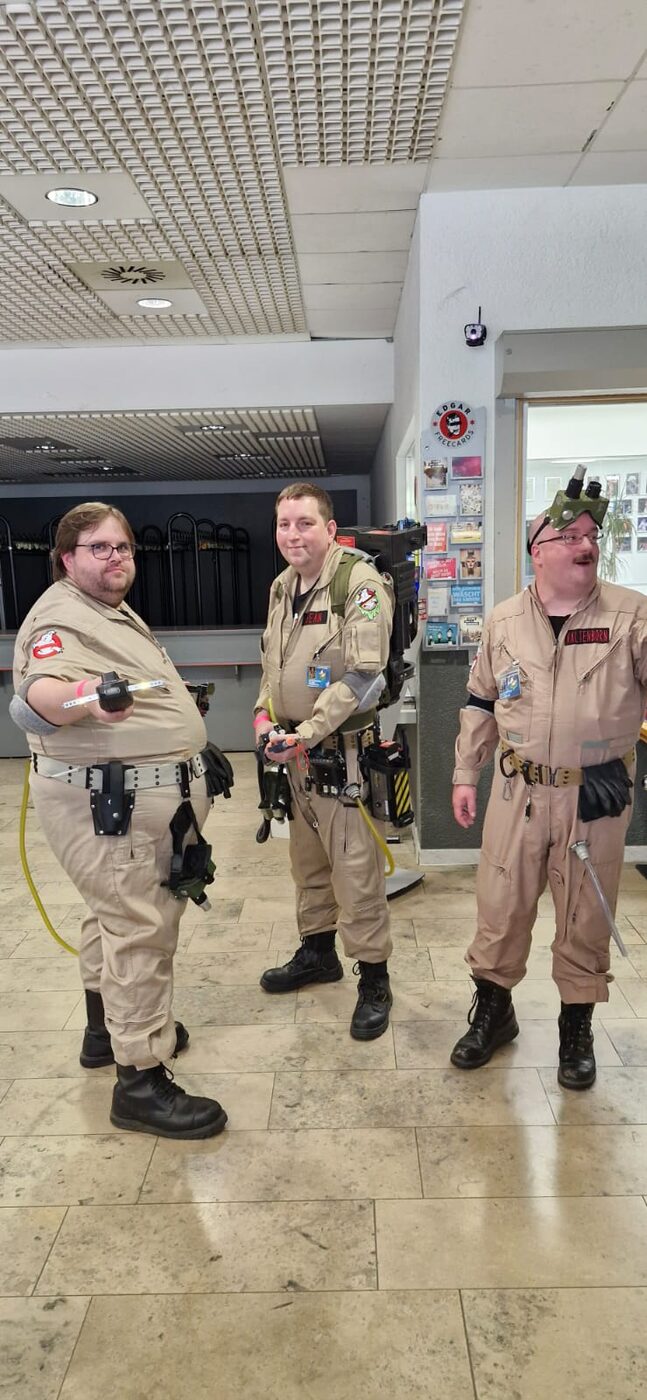 Ghostbusters-Cosplay in der Halle